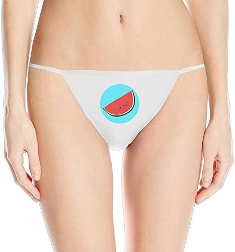 Anjiangn Cute Watermelon Women's Sexy Thong Cotton Spandex Low-Rise T-Back Lingerie Panties Underwear S White