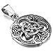 INBLUE Men's Stainless Steel Pendant Necklace Silver Tone Black Irish Celtic Knot Triquetra -With 23 Inch Chain