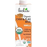 Lechia Organic Chia & Flax Milk Vanilla, 1200mg Omega-3 + Prebiotics, Non Dairy, Lactose Free, Vegan, Plant Based, Gluten Fre