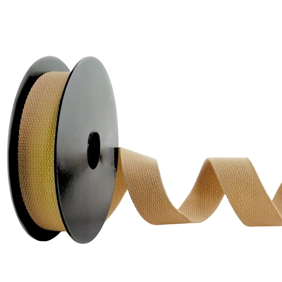 Trimz Cotton Webbing – Beige – 25mm x 5m — image 1