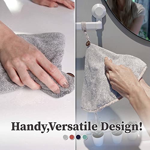 myHomeBody Hand Towels with Hanging Loops, Hand Towels with Button Loop