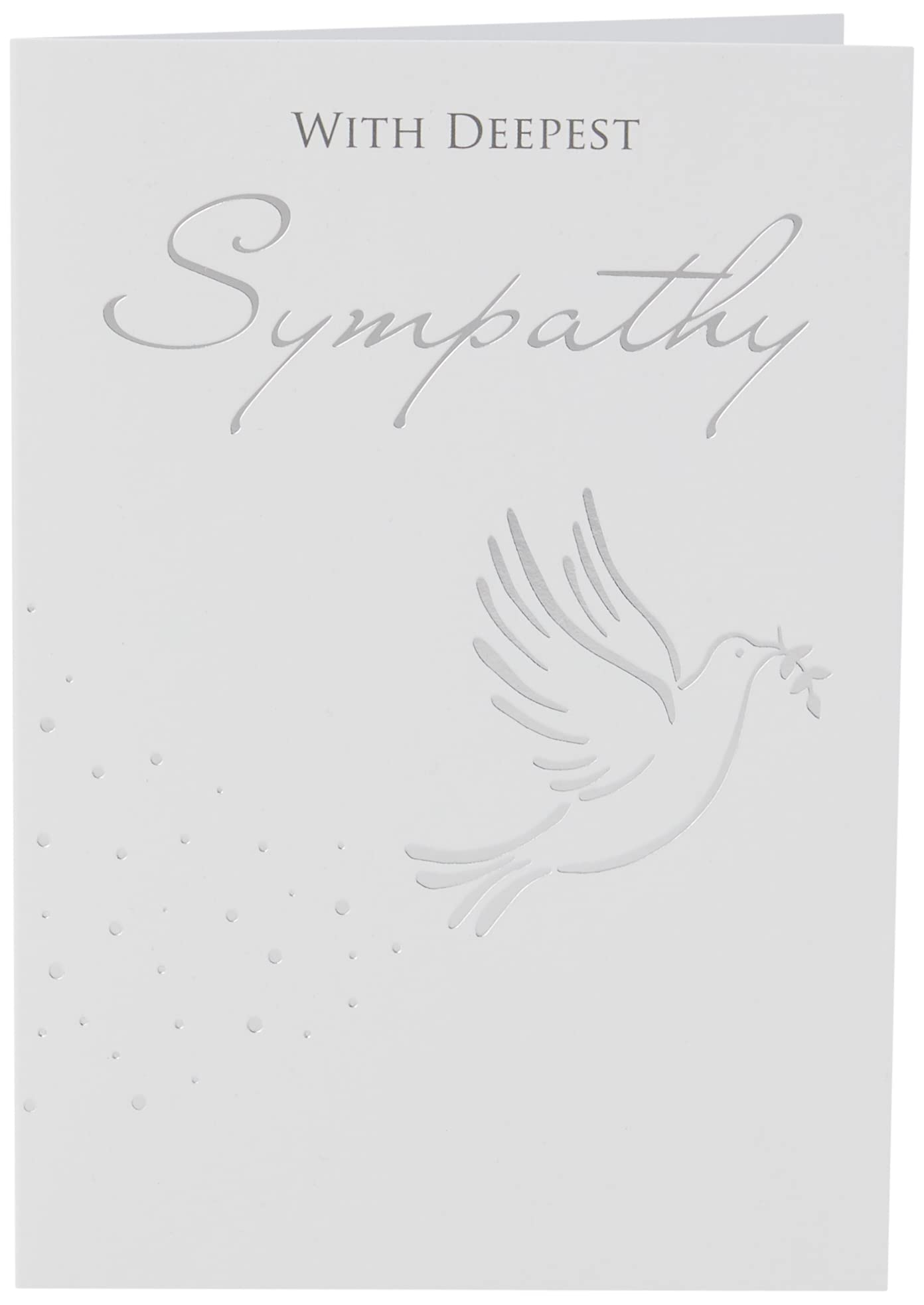 Piccadilly Greetings Group Ltd LOVELY SILVER DOVE WITH DEEPEST SYMPATHY GREETING CARD,white,7 x 5 — image 1