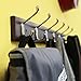 Homfa Bamboo Hook Rack with 6 Dual Scroll Wall Hanger Hooks for Jackets, Coats, Hats, Scarves Retro color