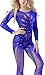 The Victory of Cupid Womens Sexy Fishnet Floral Crotchless Bodysuits Suspender Bodystocking, Blue, One Size