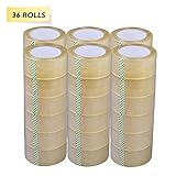 PARTYSAVING 36ROLLS 2" X 110 Yards (330 ft) Clear Packing Shipping Storage Box Sealing Packaging Tape APL1256, 36 Rolls