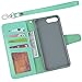 Arae Case for iPhone 7 Plus/iPhone 8 Plus, Premium PU Leather Wallet Case with Kickstand and Flip Cover for iPhone 7 Plus (2016) / iPhone 8 Plus (2017) 5.5 inch - Green
