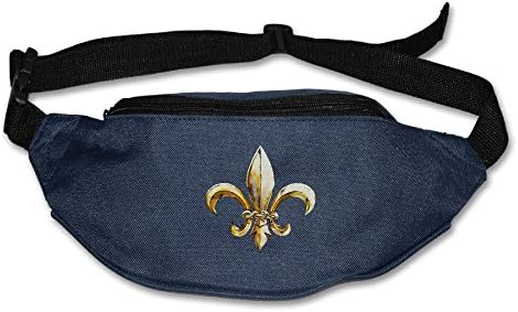 My Century Union Fleur De Lis Water Resistant Fanny Bags Zipper Pockets Waist Bags Purse For Running Hiking Cycling Climbing Navy