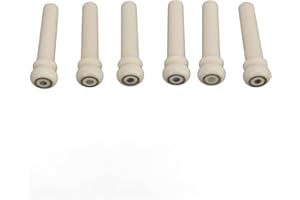 6Pcs Bone Bridge Pins with Dot Inlay, Slotted Acoustic Guitar End Pins, Standard 1T Replacement Pegs for Taylor Guild Takamin