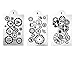 Hyamass 3pcs Gear Pattern Rectangle Shape Hollow Out Painting Stencils Drawing Templates with Handle