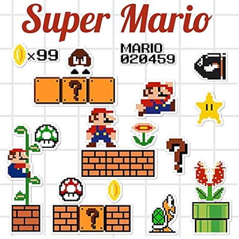 Amazonfr Zhang Super Mario Bagages Autocollant Pixel