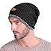 JustOneStyle Men Soft Stretch Cable Knit Lined Thick Warm Winter Wool Slouchy Beanies Hat (E-Black)