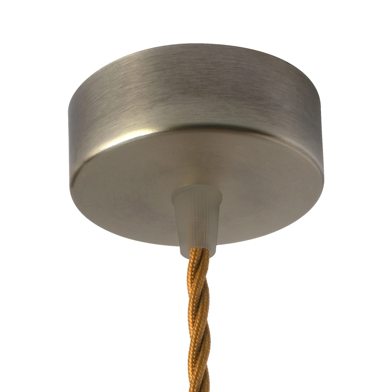 AMARCORDS - Metal Ceiling Rose, Color Titanium, lamp Ceiling Canopy Complete with Cable clamp Accessories, Screws and Ceiling Bracket. Diameter 77mm Height 26mm — image 1