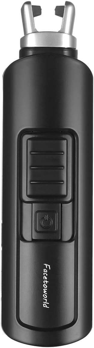 Facetoworld USB Lighter Arc Lighter Rechargeable, Front Flexible Elbow 360°Rotation, Windproof Perfect for Candle Gas Stove Camping BBQ Party Gift Box (Mini black)