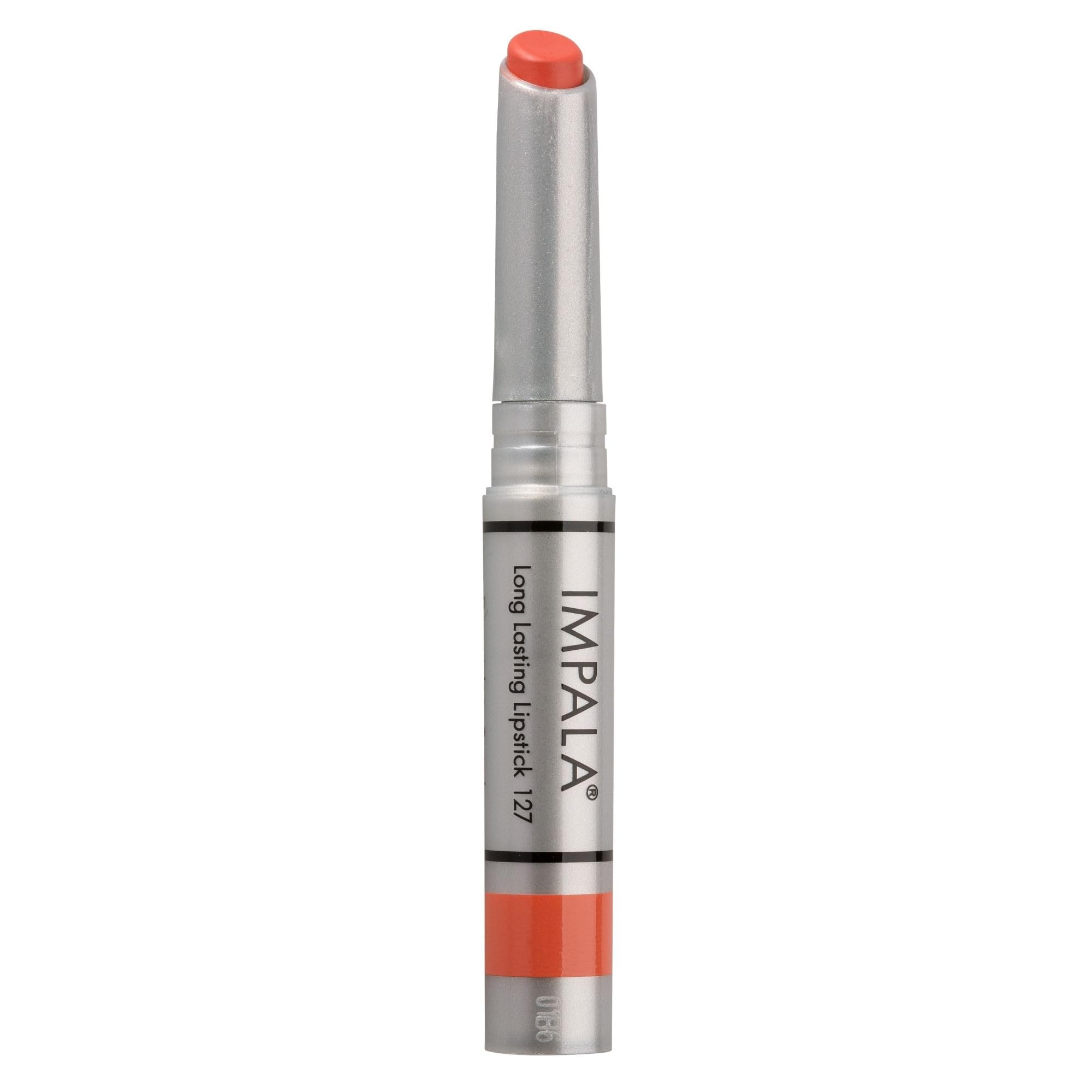 IMPALA | Longlasting Lip Color Shiny Coral Brown No. 127 | Permanent Lipstick, creamy texture | Long-lasting | Hydrating full-coverage lip color | Moisturizes and nurtures