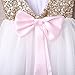 Baby Girl Sequins Party Gown Formal Bridesmaid Tulle Tutu Bow Backless Dress (8-9 Years, White)