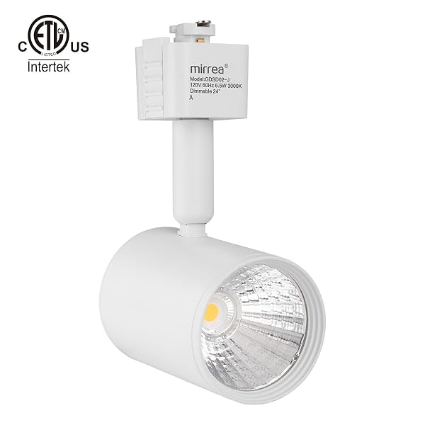 MIRREA LED TRACK LIGHTING HEADS COMPATIBLE WITH SINGLE CIRCUIT J TYPE RAIL CEILING SPOTLIGHT FOR ACCENT TASK WALL ART EXHIBITION LIGHTING 6.5W 3000K WARM WHITE 24° WHITE PAINTED PACK OF 12