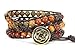 Carolyn Jane's Jewelry Celtic Knot Bracelet Leather Picasso Jasper Beaded Wrap