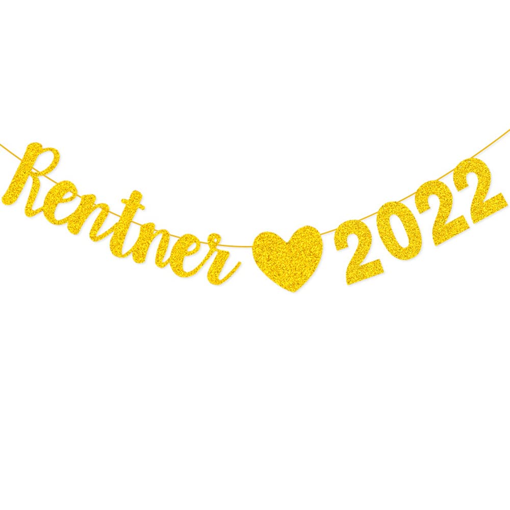 Gold Glitter Pensioner 2022 Banner Garland,New Year's Eve Decoration,Happy New Year Photo Props,New Year Decoration,New Year's Eve Party Decoration Accessory for 2022 New Year's Eve Party