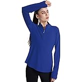 Women's UPF 50+ 1/4 Zip Pullover Sun Shirts Long Sleeve UV Protection Shirt Quick Dry Lightweight Outdoor Tops