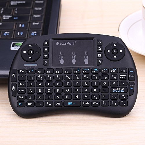 iPazzPort Mini Wireless Keyboard with Touchpad for PC/Android TV Box/PS3 and HTPC, 2.4 Ghz, Black