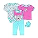 Baby Gear Baby-Girls 5 Piece Character LS Outfit Set Mint Purple Koala 3-6 M