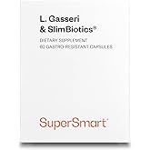 Supersmart L. Gasseri & SlimBiotics (Advanced Formula) - Probiotic Supplement with Lactobacillus Gasseri & SlimBiotics | Non-GMO & Gluten-Free - 60 Gastro-Resistant Capsules