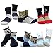 TeeHee Kids Boys Fashion Fun Cotton Crew Socks 6 Pair Pack (6-8Y, Big Star)