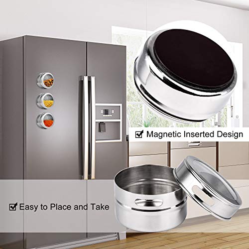 Spice Jars, 12 Pack Spice Containers for Refrigerator