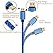 WITPRO Micro USB Cable 6-Feet, Nylon Braided and Gold-Plated USB-A To Micro-B Data/Charging Cord For Android Phones, Samsung Galaxy S6/S7 Edge, LG G3/G4, HTC, (Pack-2) Blue/Red