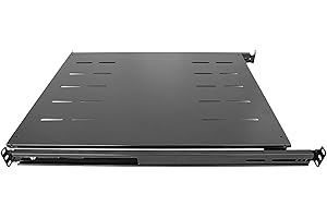 Rising Sliding Fixed Rack Server Shelf 1U 19'' 4 Post Rack Mount-Adjustable 24''-32''