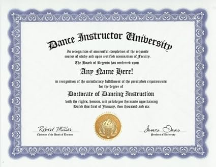 Amazon Com Dance Instructor Teacher Degree Custom Gag