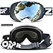 ZIONOR X4 Ski Goggles Magnetic Lens - Snowboard Goggles for Men Women Adult - Snow Goggles Anti-fog UV Protection (VLT 8.59% Grey Frame Grey Revo Silver Lens)