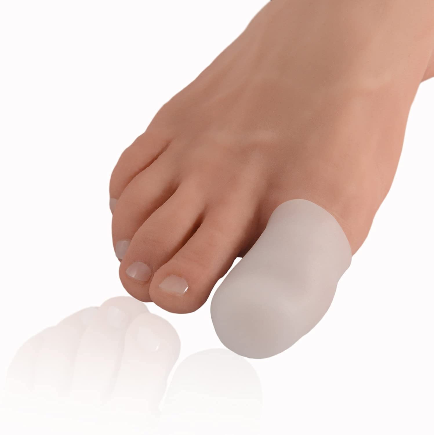 Silicone Gel Big Toe Cap - Reduce Corn & Callus Pain - Foot Corn Treatment - For Missing or Ingrown Toe Nails - Toe Nail Proctors - Bunion Relief - UNISEX - Foot Care - 1 PAIR BY PEDIMEND