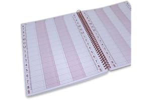 PORTAGE Notebook Planner, 5 Column Appointment Book – Large 10" x 13.5" Undated 2025 Planner, Daily & Hourly Planner in 15 Minute Increments – Spiral Notebook Organizer for Scheduling Appointments (5 Columns)