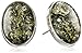 Sterling Silver Green Amber Small Stud Earrings