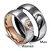 Kalapure His & Hers Real Love Heart Promise Ring Stainless Steel Couples Wedding Engagement Bands Top Ring, 6mm Width
