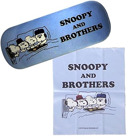 Amazon スヌーピー メガネケース クロス付眼鏡入れ ブルー ブラザーズベッド Orsn おもちゃ おもちゃ