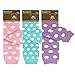 Bowbear Baby 3-Pair Leg Warmers, Pastel Dots in Pink, Aqua, Lavender