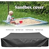Maius Sandbox Cover, Square Dustproof Protection for Sand and Toys, Sandbox Canopy with Drawstring, Waterproof Sandpit Pool Cover