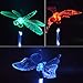 Garden Solar Lights Outdoor Decorative - 3 Pack Multi-Color Changing LED Landscape Solar Lights, with a White LED Stake Light Butterfly Hummingbird Dragonfly for Garden Patio Pathway Backyard