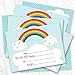 Canopy Street Rainbows And Hearts Kids Thank You Note Card Pack / 20 Vibrant Fill In Thank You Cards And White Envelopes / 4 5/8