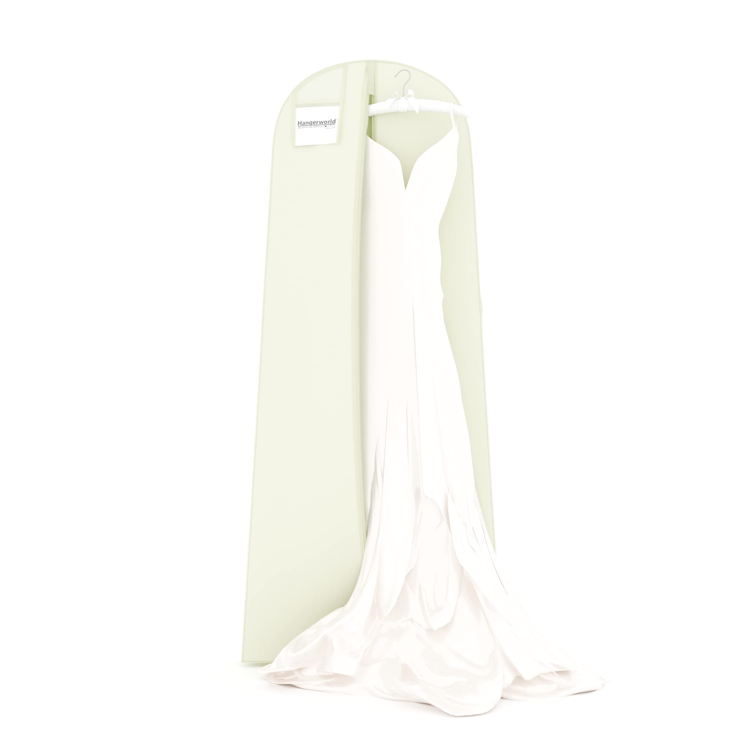 Hangerworld 183 cm Garment Clothes Cover Bag with Secret Internal Zipped Pocket, Ivory