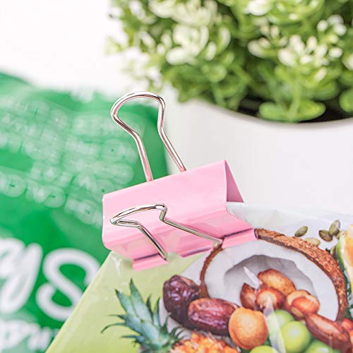 24 Pcs (1.6"/41mm) Large Binder Clips Paper Clamps, Paper Binder Clips Metal Fold Back Clips for Office, School and Home Supplies, Assorted Colors