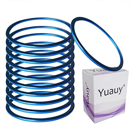 Yuauy 10 pcs 1.5mm Bicycle Flywheel Hub Spacer Headset Washer Bracket BB Axle Gasket Bottom Bracket Spacer Aluminium Alloy (40mm x 35mm) for MTB Bike Blue