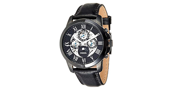 Black Dial Leather Band Watch 
