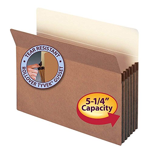 Smead File Pocket, Straight-Cut Tab, 5-1/4" Expansion, Letter Size, Redrope, 10 per Box, 3 Boxes, 30 Total (73234) - Thumbnail 2