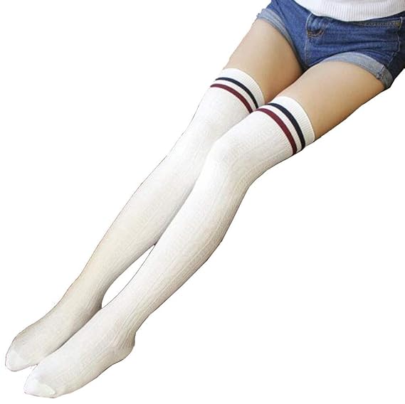 Zolimx Hohe Socken Oberschenkel Strumpf Damen, Frauen College Wind Overknee Überknie Kniestrümpfe Mädchen Strümpfe Sportsocke