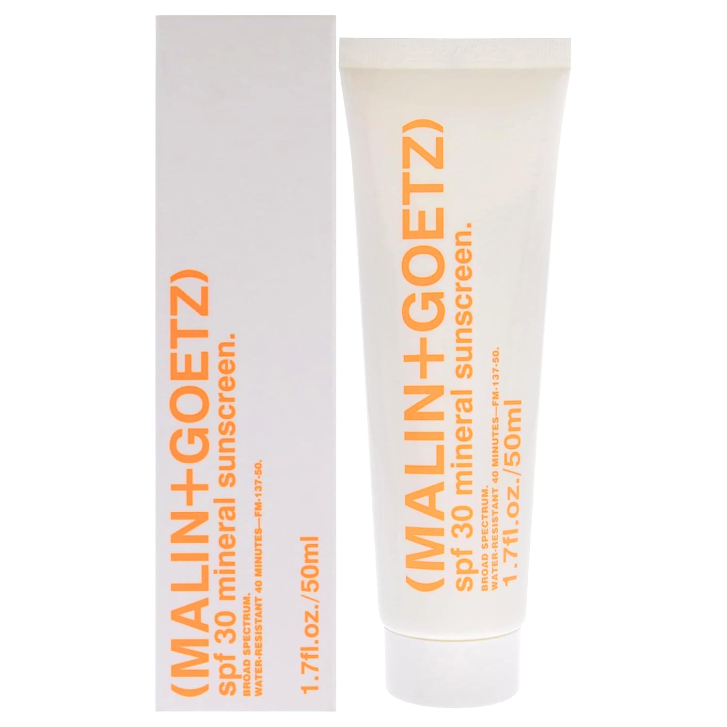 Malin + Goetz SPF 30 Mineral Sunscreen, 1.7 fl. oz. – Hydrating Mineral Sunscreen for Anti-Aging, Moisturizing, Face & Body, Lightweight Lotion with SPF