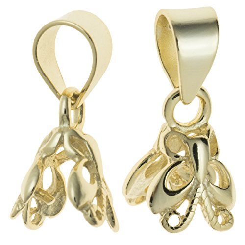 1 pc 14k Gold on .925 Sterling Silver Butterfly Pendant Connector Clasp Bail / Findings / Yellow Gold