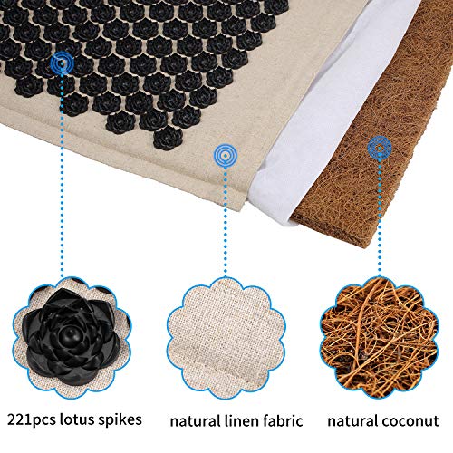 Acupressure Mat Natural Organic Linen Cotton Full Body Sleep Nails Mats
